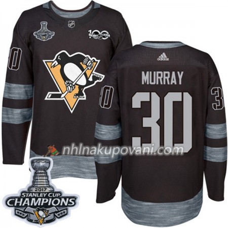 Pittsburgh Penguins Dresy Matt Murray 30 1917-2017 100th Anniversary Adidas Černá 2017 Stanley Cup Champions Authentic - Pánské